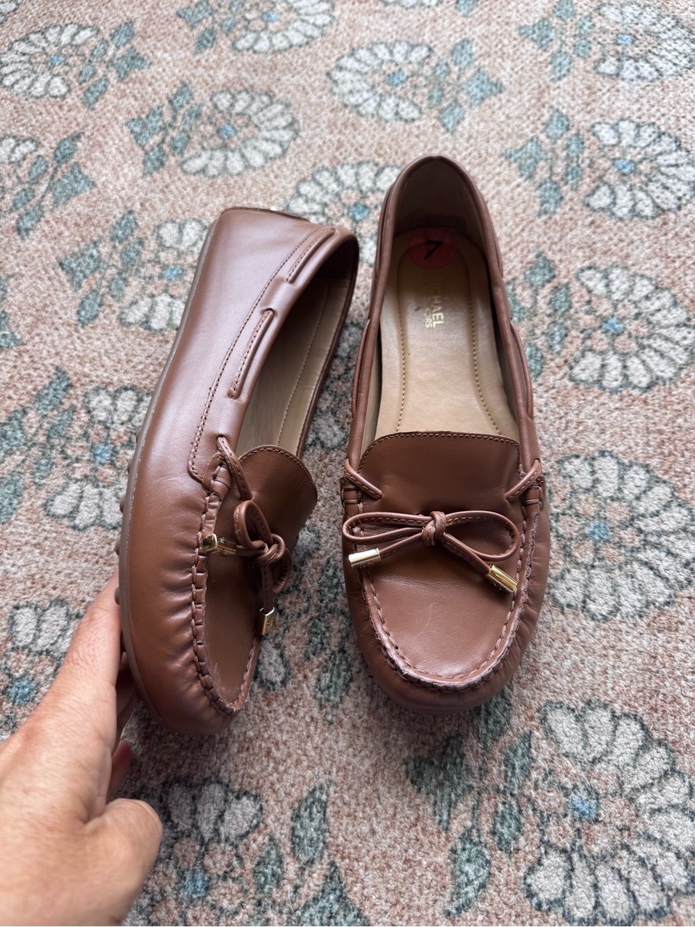 Michael Michael Kors Brown Leather Driving loafers Moccasins size 7 - Picture 2 of 9